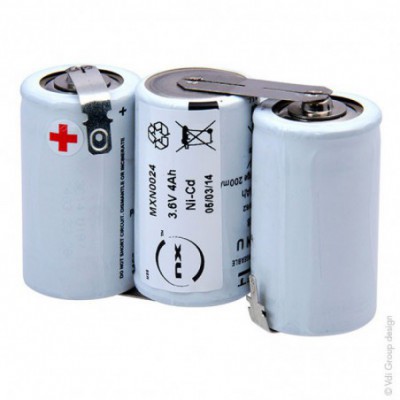 Batterie eclairage secours 3x D HT 3S1P ST1 3.6V 4Ah fast