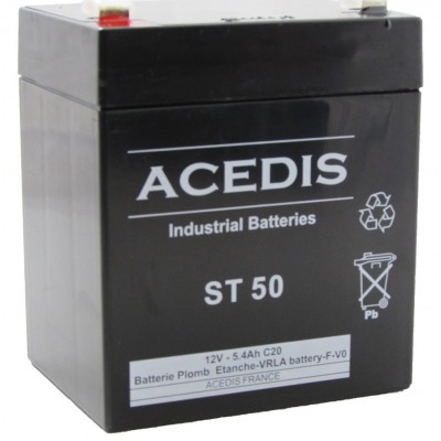Batterie Industrielle Acedis ST50 - 12 V - 5,4 Ah (étanche)