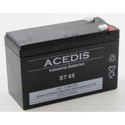 Batterie Industrielle Acedis ST65 - 12 V - 7,2 Ah (étanche)