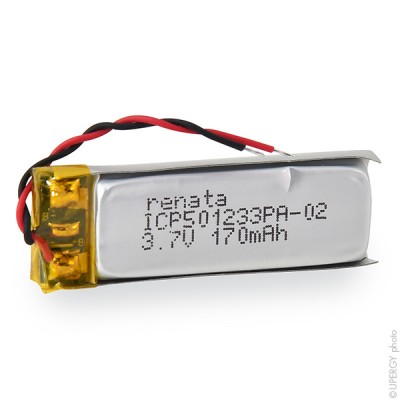 Batterie Li-Po 1S1P ICP501233PA + PCM UN38.3 3.7V 175mAh