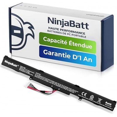 NinjaBatt Batterie A41-X550E pour ASUS X751L F751L K751L R751L R752L X450 X450E X450FJ A450J A450E