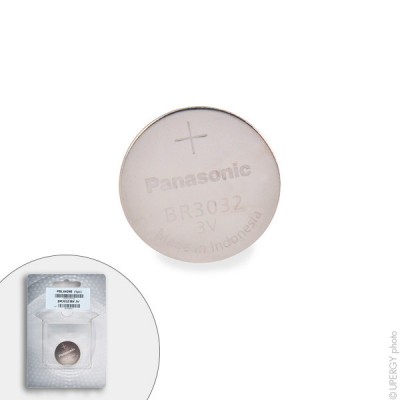 Pile bouton lithium blister BR3032/BN PANASONIC 3V 500mAh