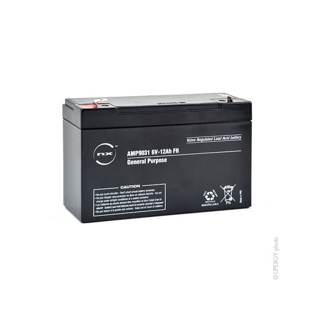 Batterie plomb AGM NX 12-6 General Purpose FR 6V 12Ah F6.35