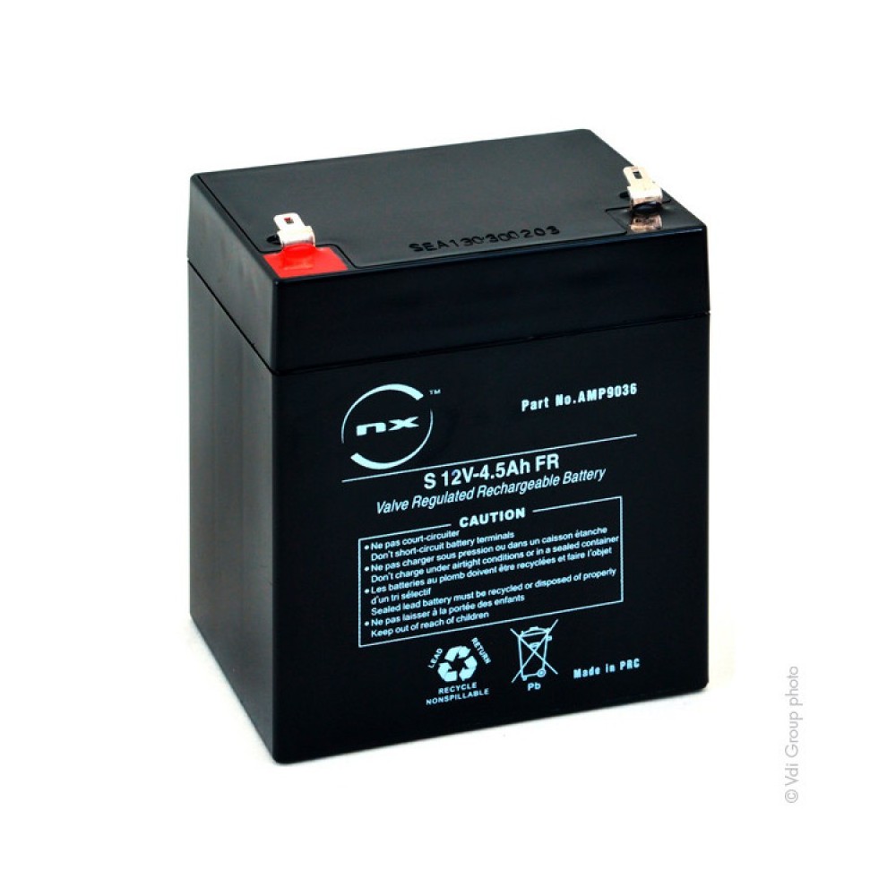 Batterie plomb AGM NX 4.5-12 General Purpose FR 12V 4.5Ah F4.8