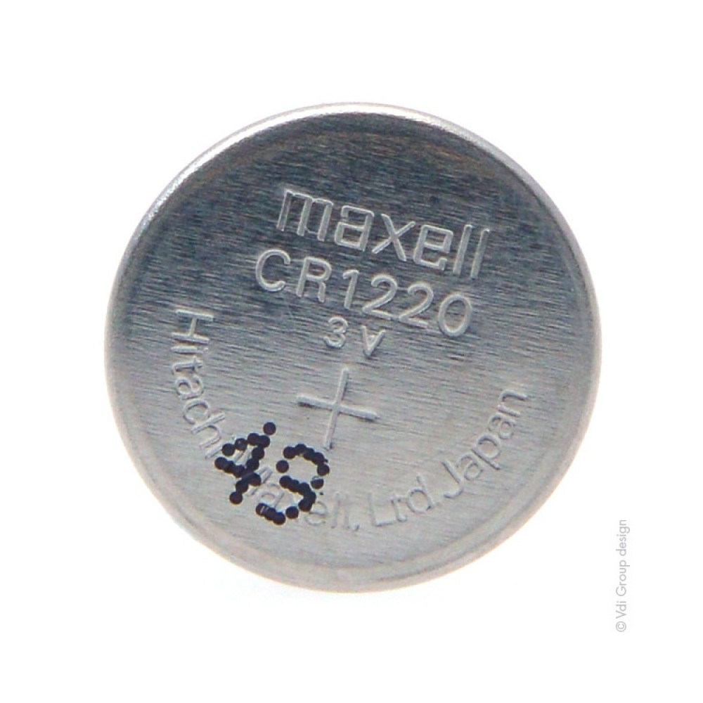 Pile bouton lithium blister CR1220 MAXELL 3V 36mAh