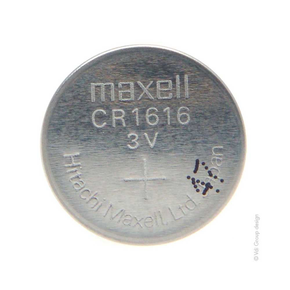 Pile bouton lithium blister CR1616 MAXELL 3V 55mAh
