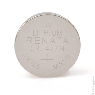Pile bouton lithium blister CR2477N RENATA 3V 950mAh